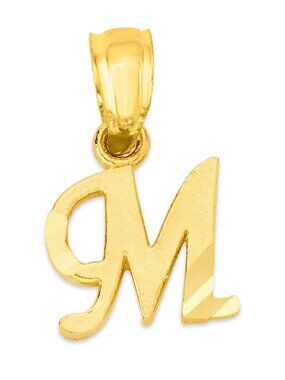 14k Solid Gold M Initial Charm for Bracelet - Personalized Letter Jewelry Gifts